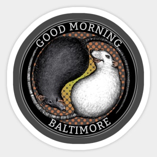 Yin Yang Rats Sticker